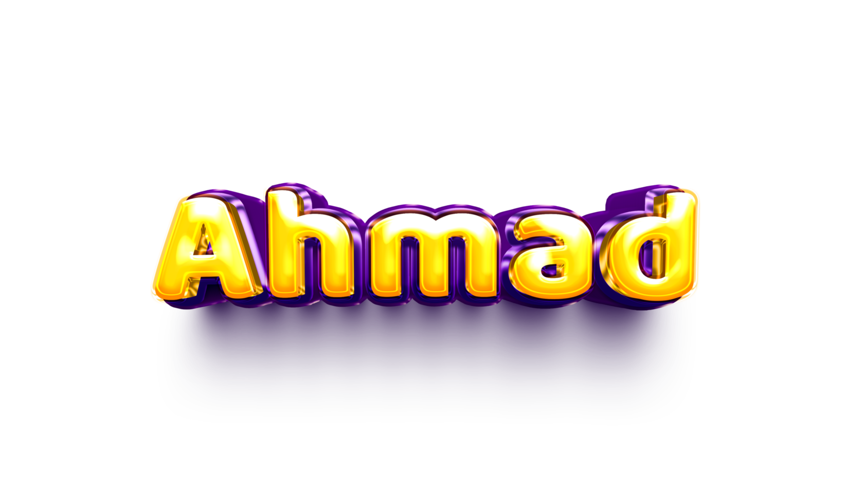 name balloon baby 3d inflated helium shiny birthday celebration party Ahmad png