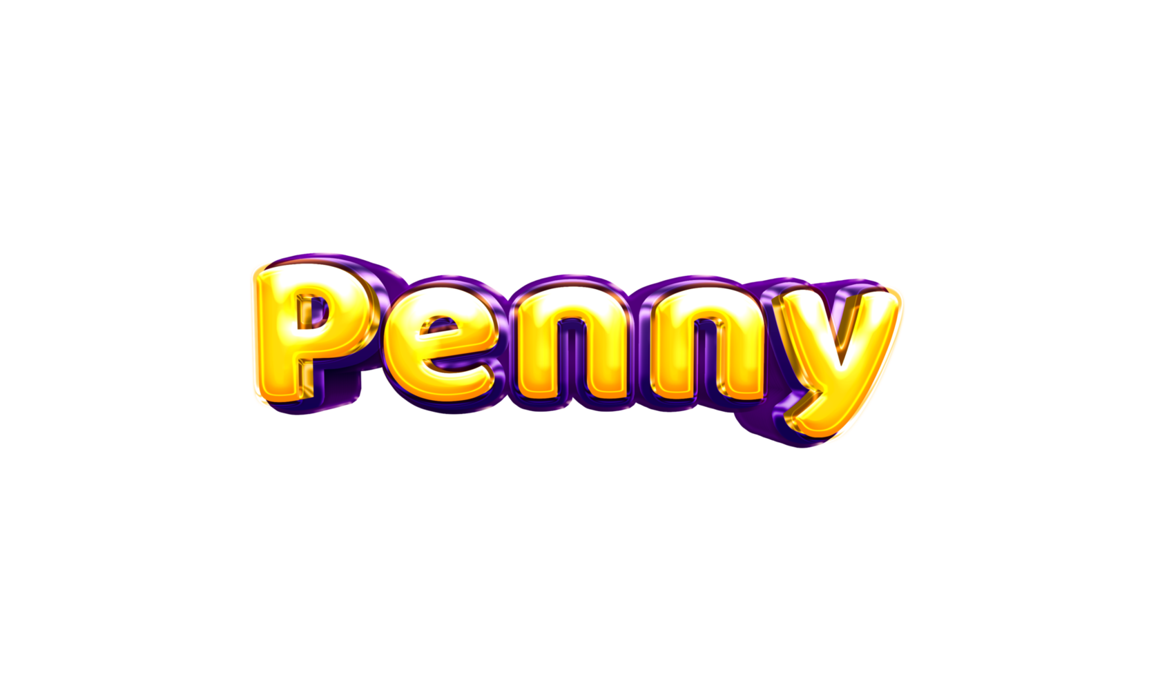 namen helium ballon luft glänzend gelb baby neugeboren schriftstil 3d penny png