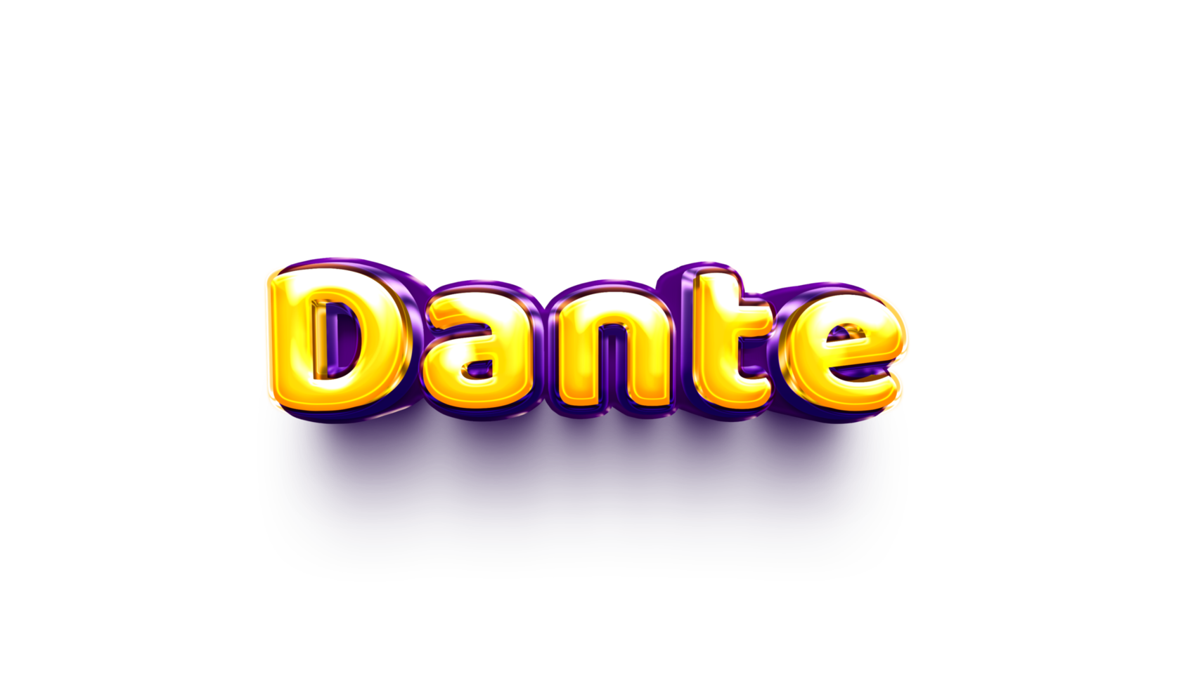 nomes de menino balão de hélio inglês brilhante adesivo de celebração 3d inflado dante png