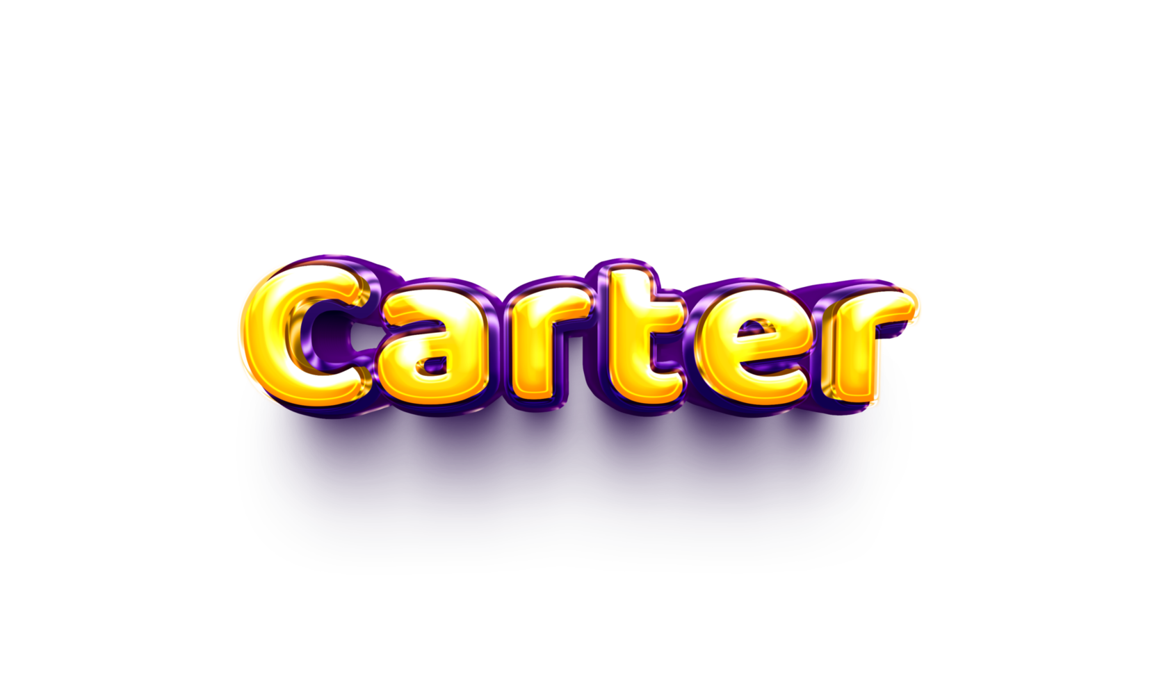 names of girls English helium balloon shiny celebration sticker 3d inflated  Carter png