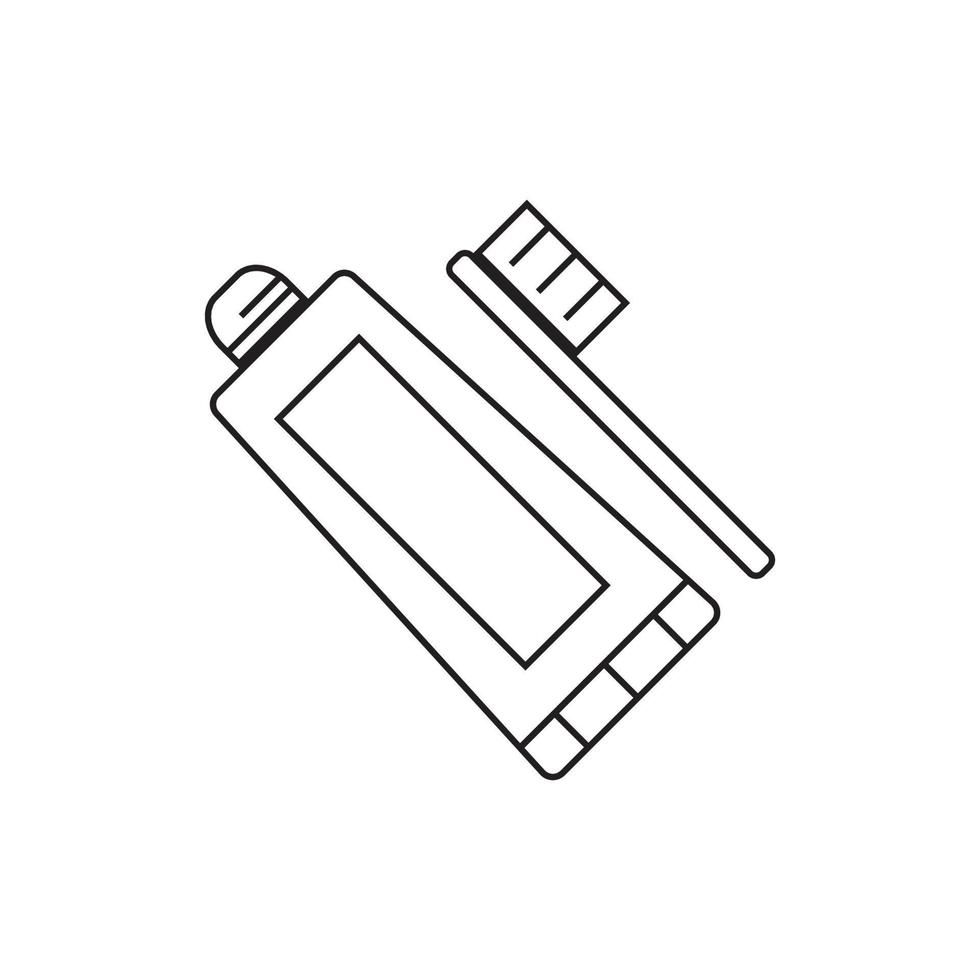 icono de vector de cepillo de dientes y pasta de dientes.