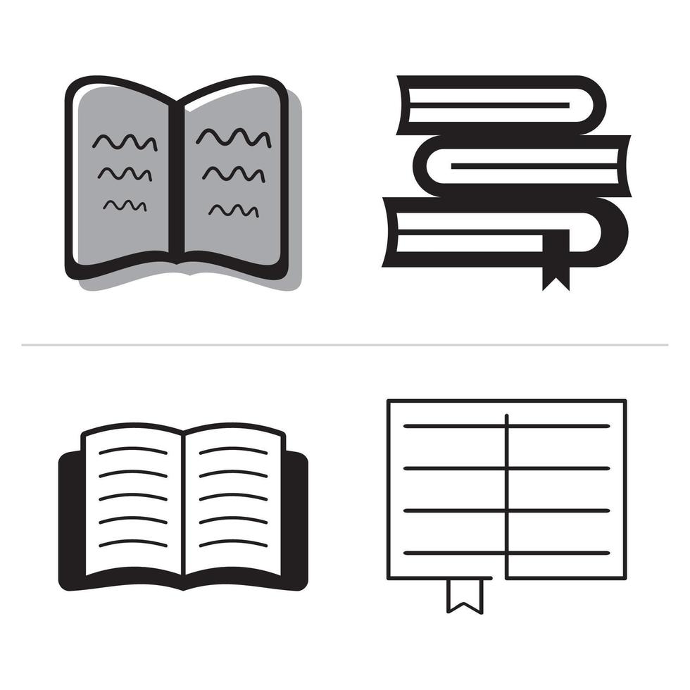 libros vector ilustración sobre fondo blanco, icono de conjunto de libros.