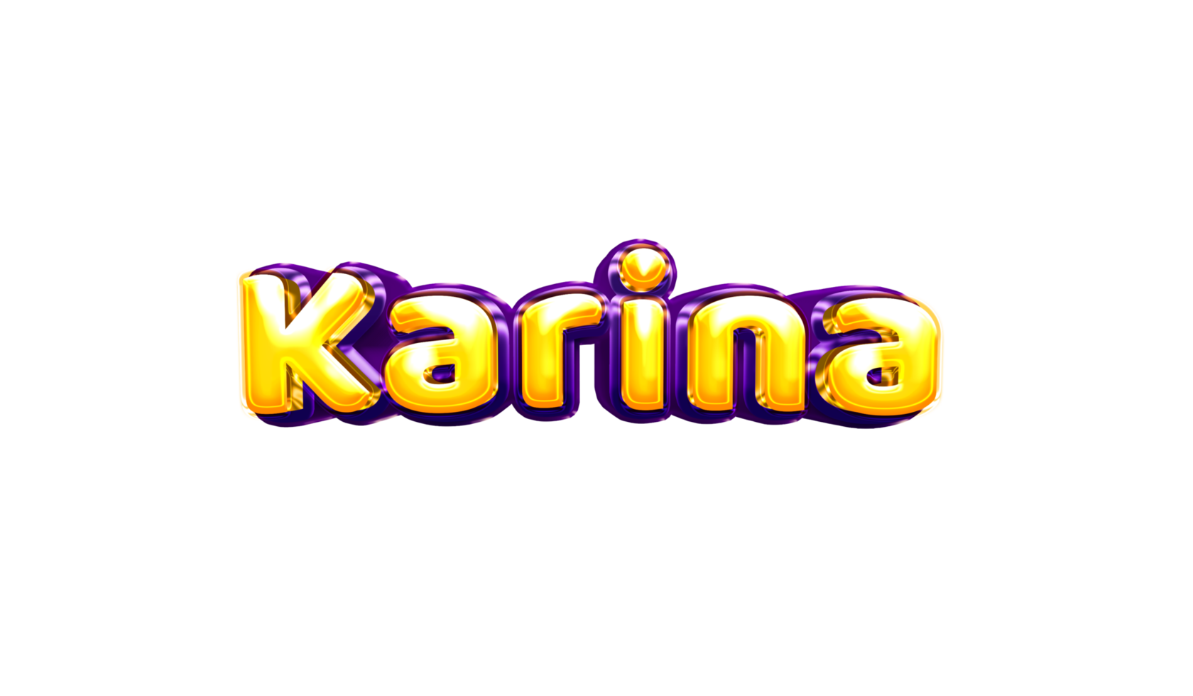 names helium balloon air shiny yellow baby new born font style 3d  Karina png