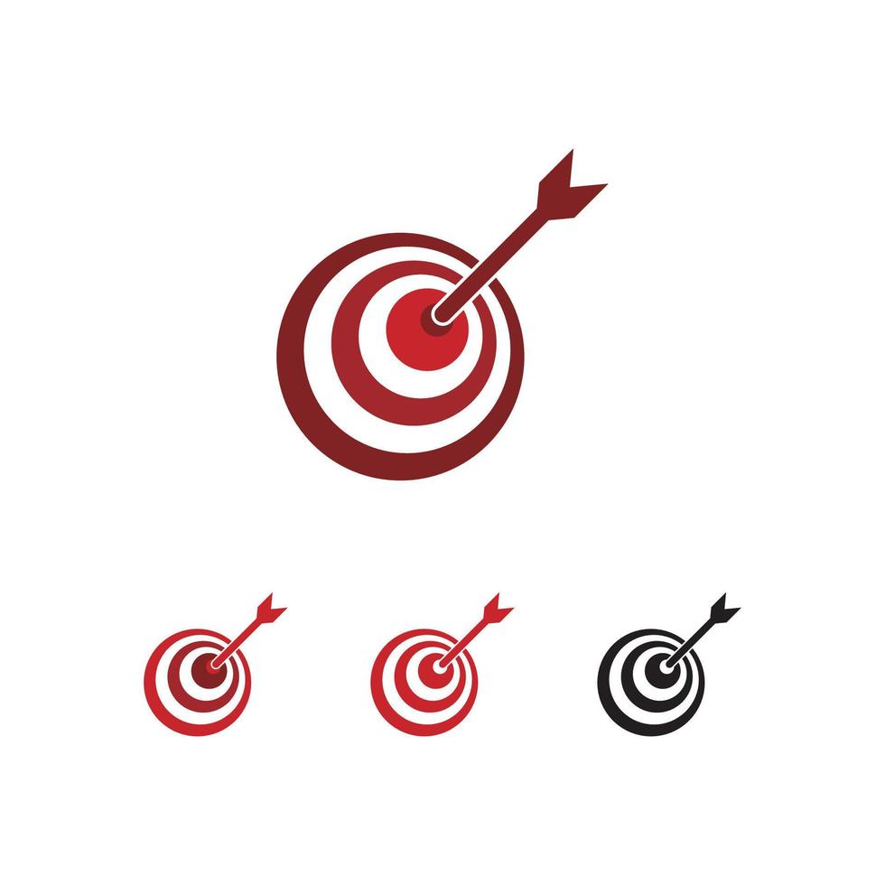 Target red color vector, set on white background. target icon 16465522