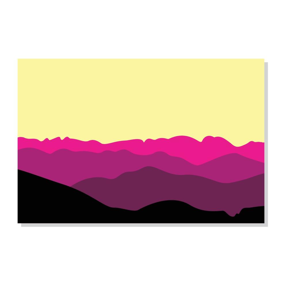 ilustración de vector de montaña con colores únicos, atractivos y simples.