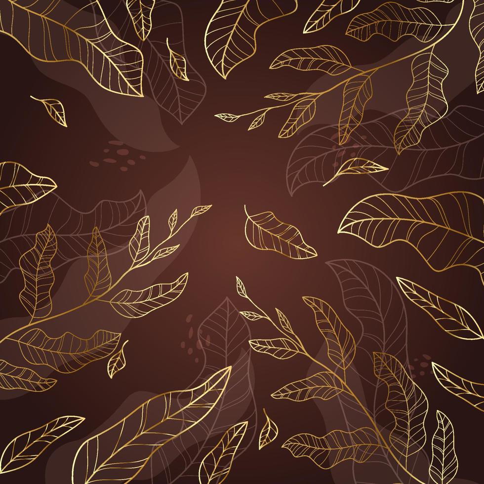 vector minimalist leaves background. Gold leaf Illustration. Background Leaf Vector design