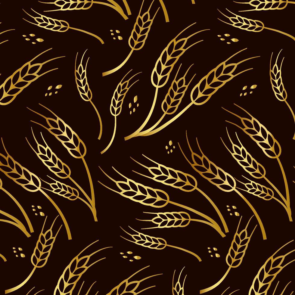 Seamless Wheat Pattern Vector Background. Nature Wallpaper Wheat patern. Illustration. Illustration Seamless Wheat Pattern for textiles and  wrapping paper.