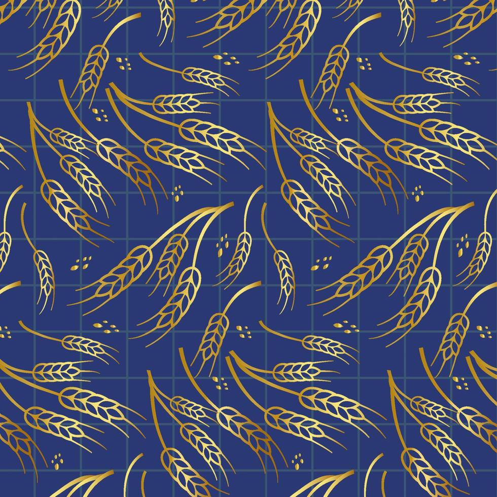 Seamless Wheat Pattern Vector Background. Nature Wallpaper Wheat patern. Illustration. Illustration Seamless Wheat Pattern for textiles and  wrapping paper.