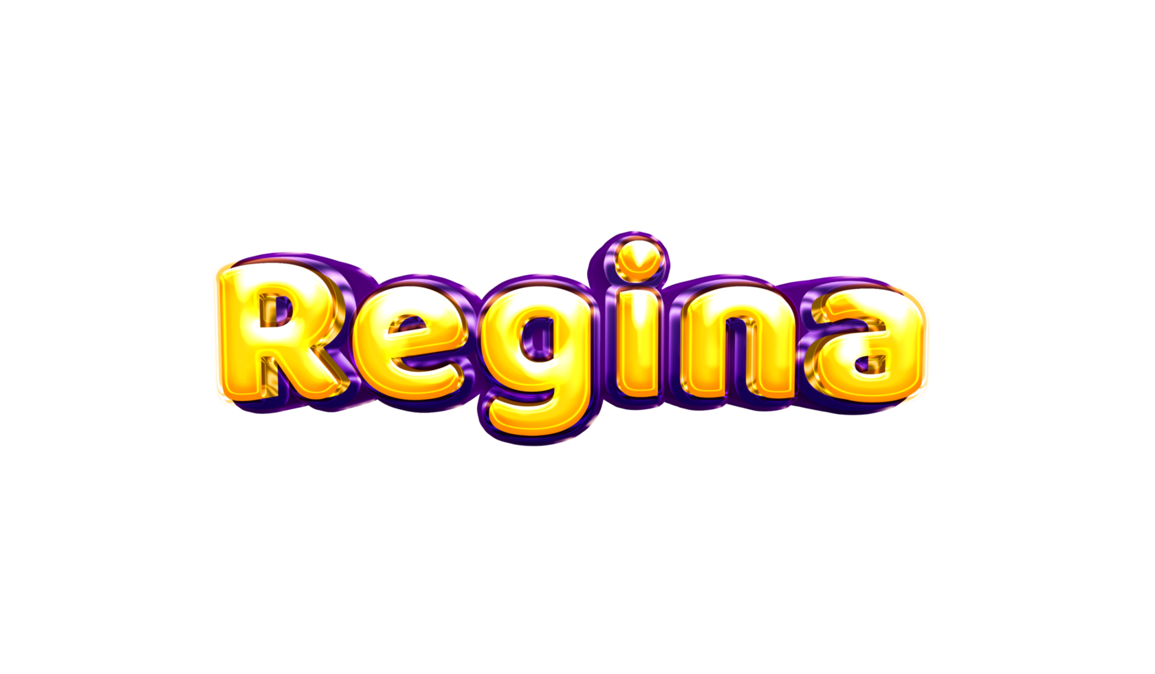 names helium balloon air shiny yellow baby new born font style 3d  Regina png