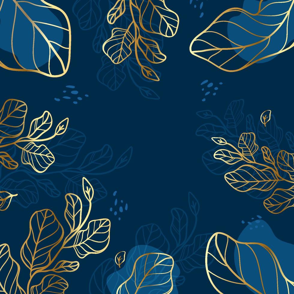 vector minimalist leaves background. Gold leaf Illustration. Background Leaf Vector design