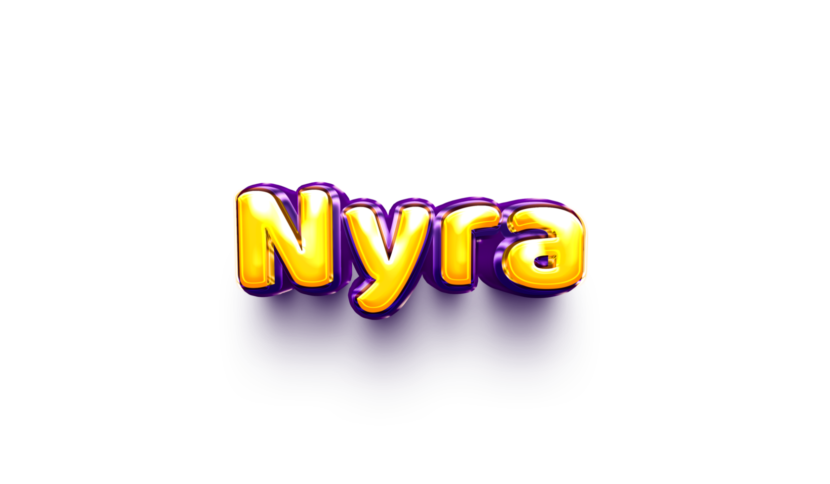 names of girls English helium balloon shiny celebration sticker 3d inflated  Nyra png