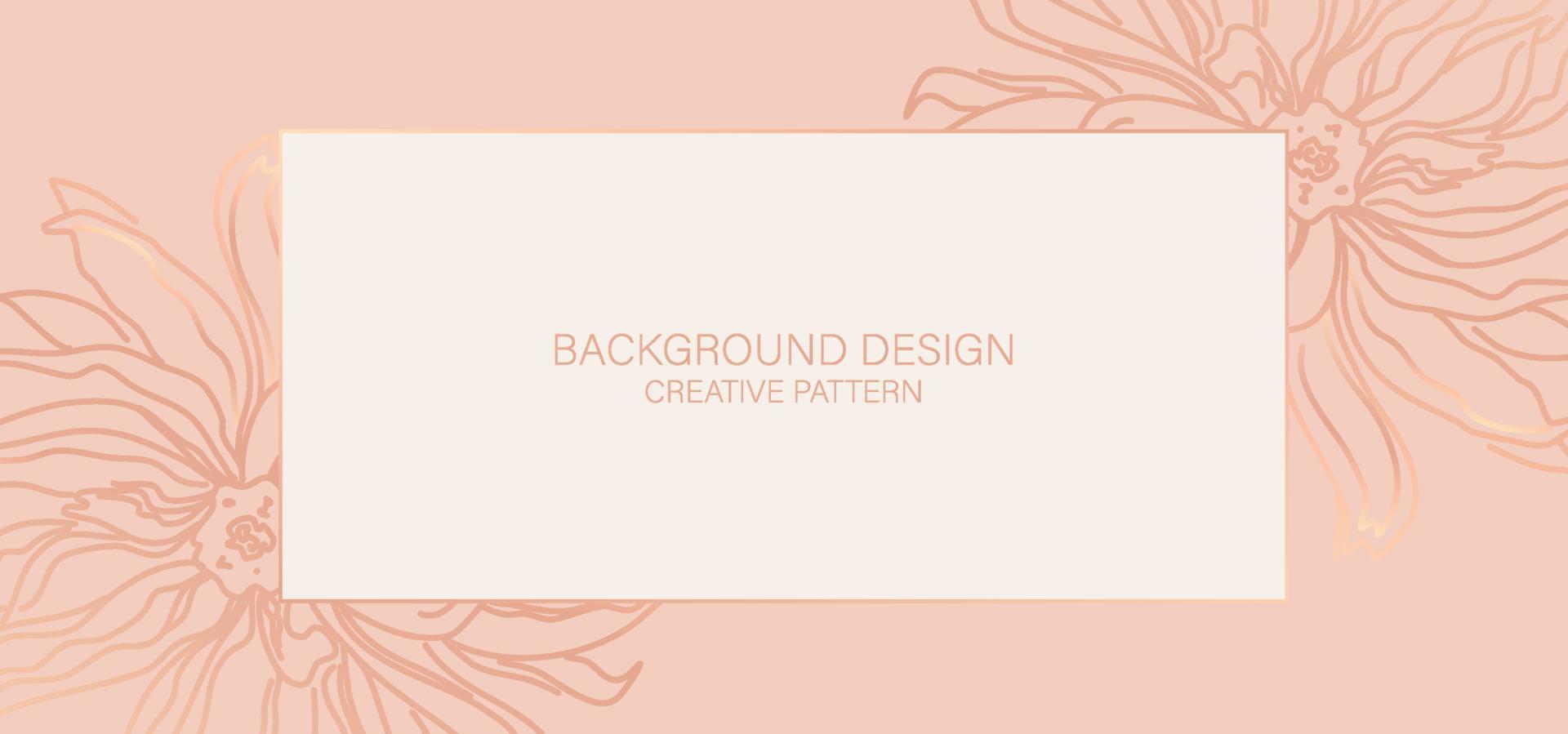 Luxury premium background  design with pink-gold flower pattern. Gold horizontal vector template for banner, premium invitation, luxury voucher, prestigious gift certificate.