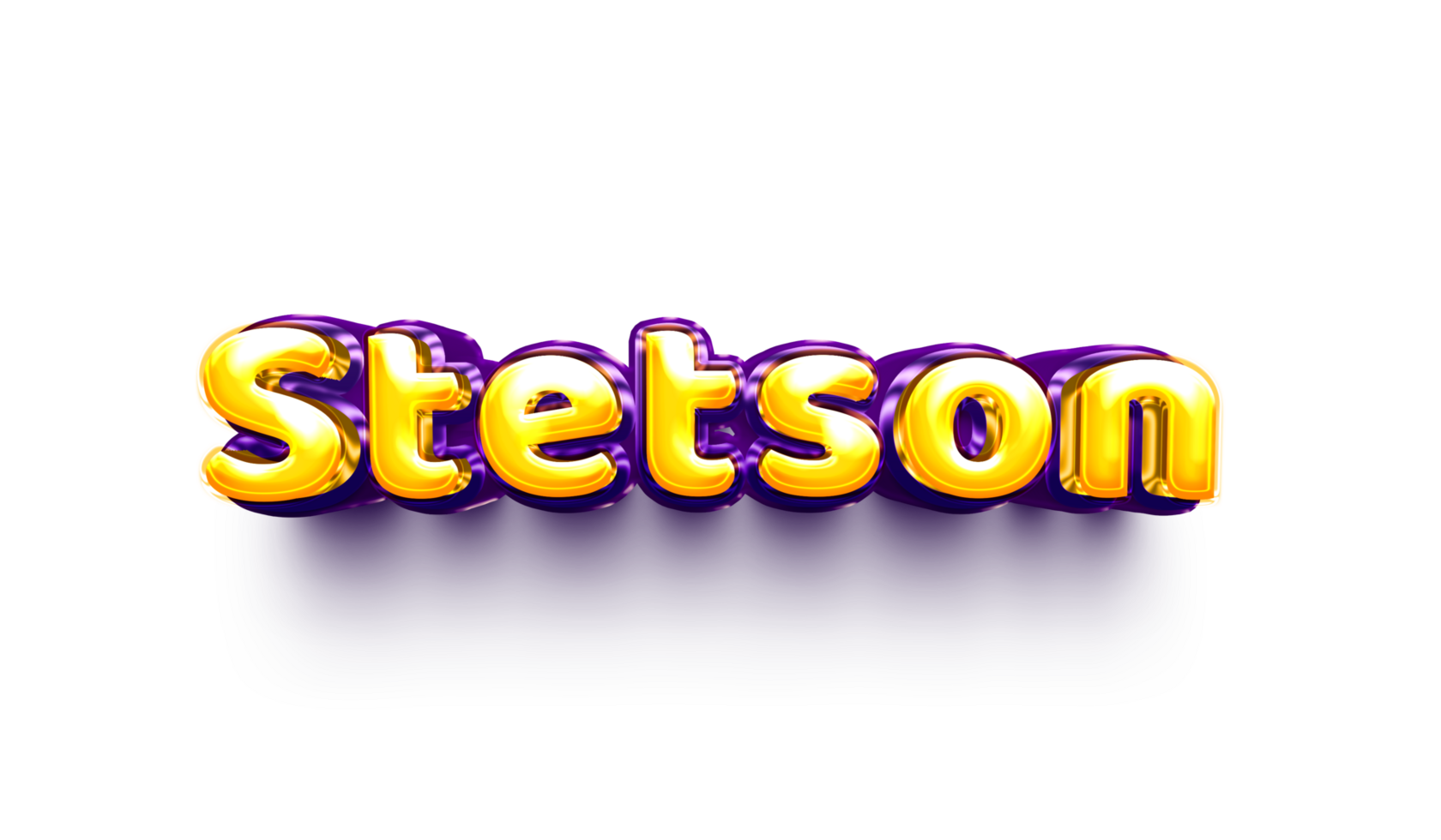 names helium balloon air shiny yellow baby new born font style 3d  Stetson png