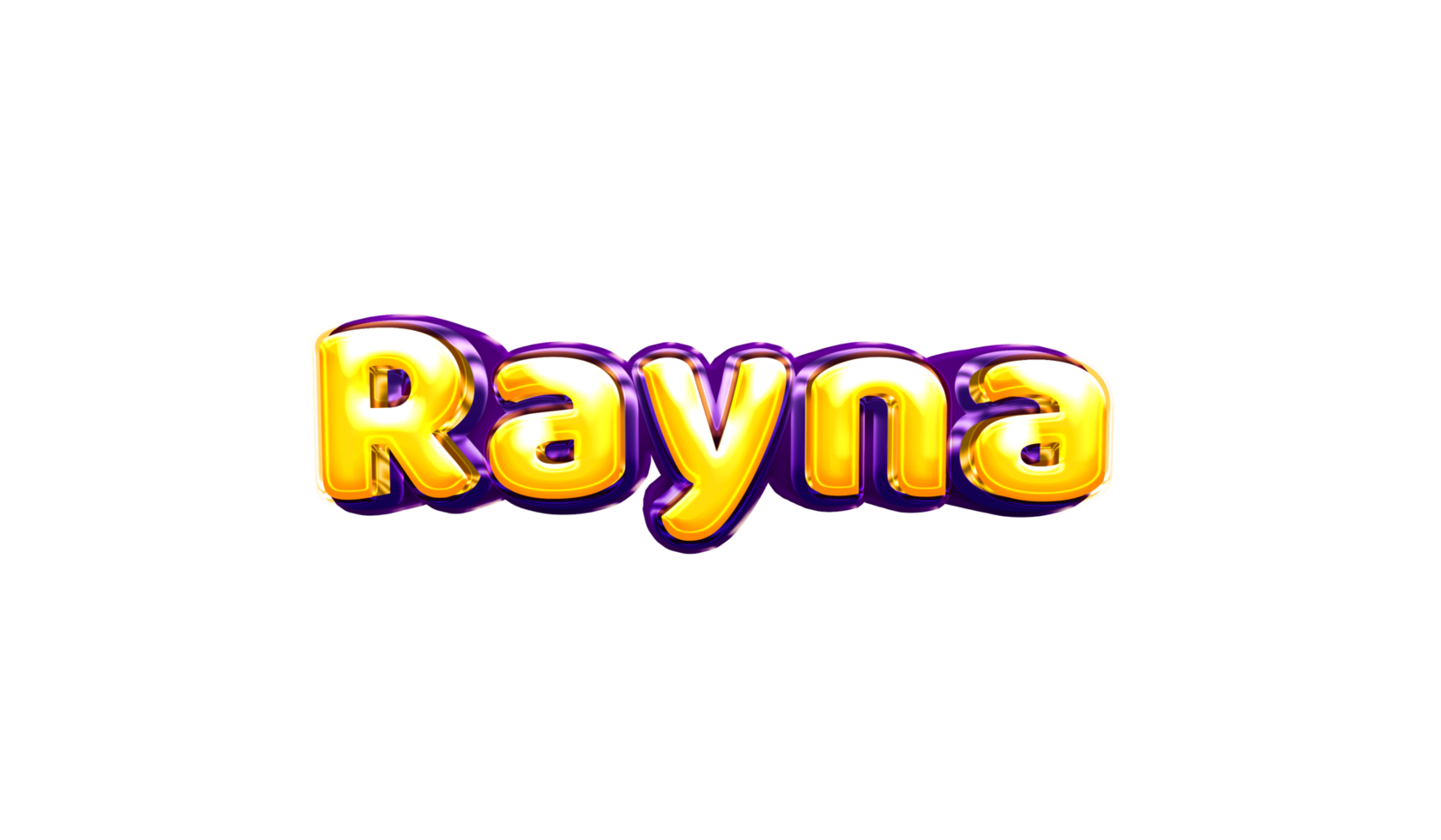 names helium balloon air shiny yellow baby new born font style 3d  Rayna png