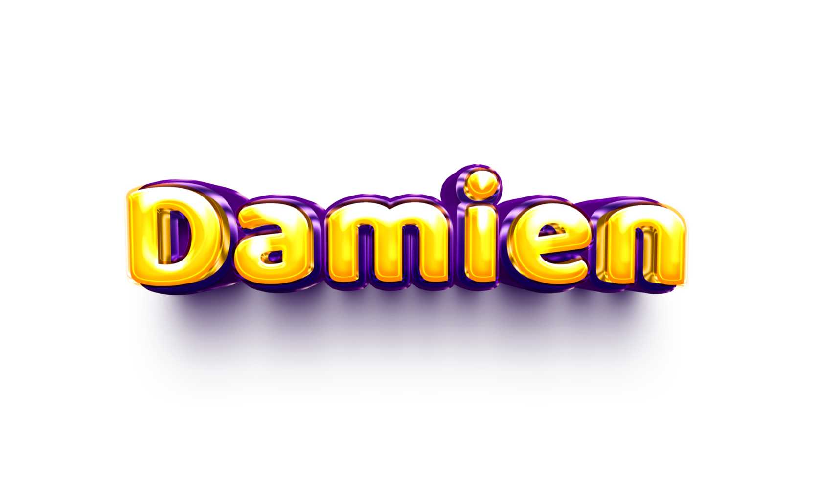 names of boy English helium balloon shiny celebration sticker 3d inflated Damien png