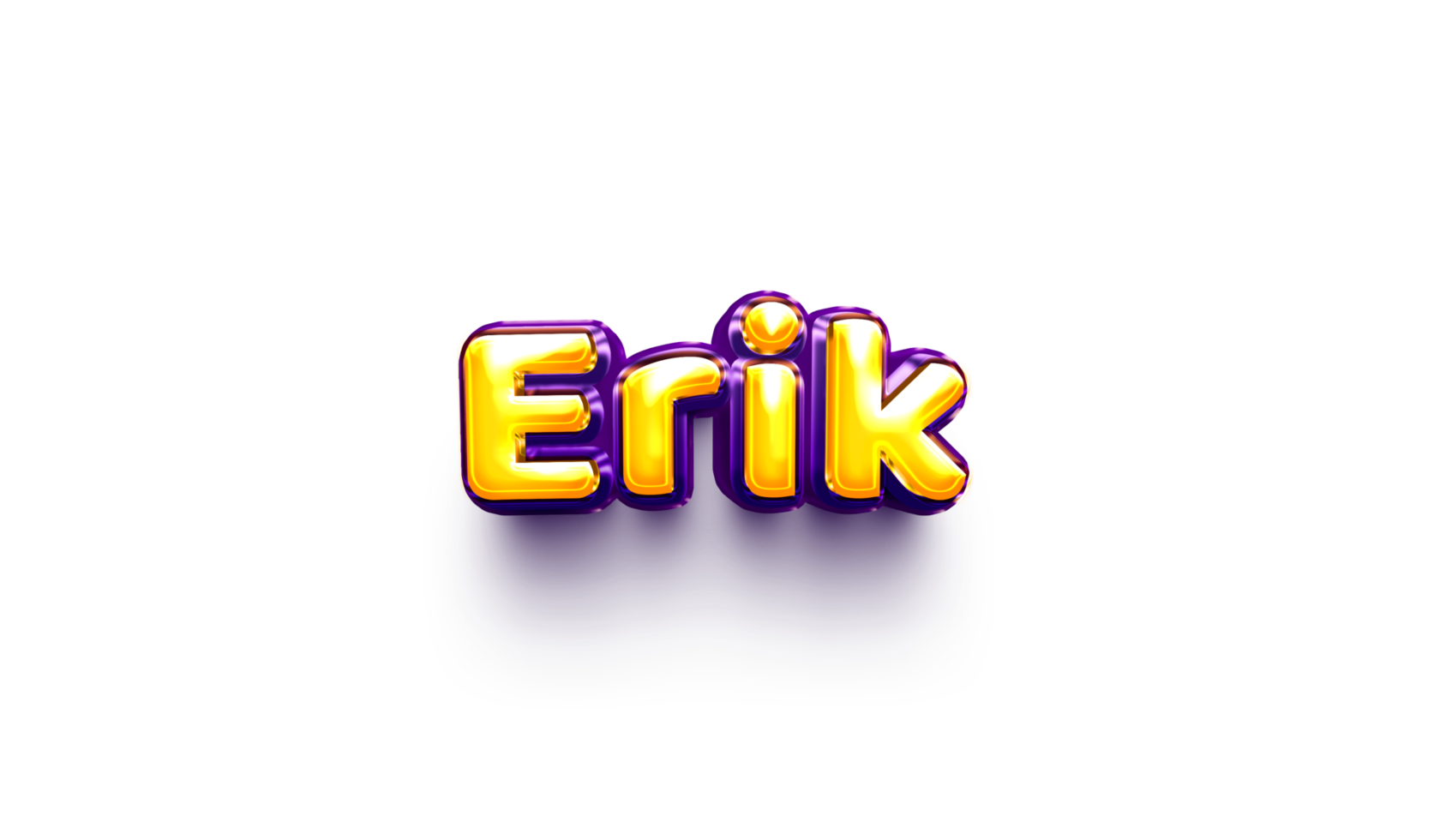 names of boy English helium balloon shiny celebration sticker 3d inflated Erik png