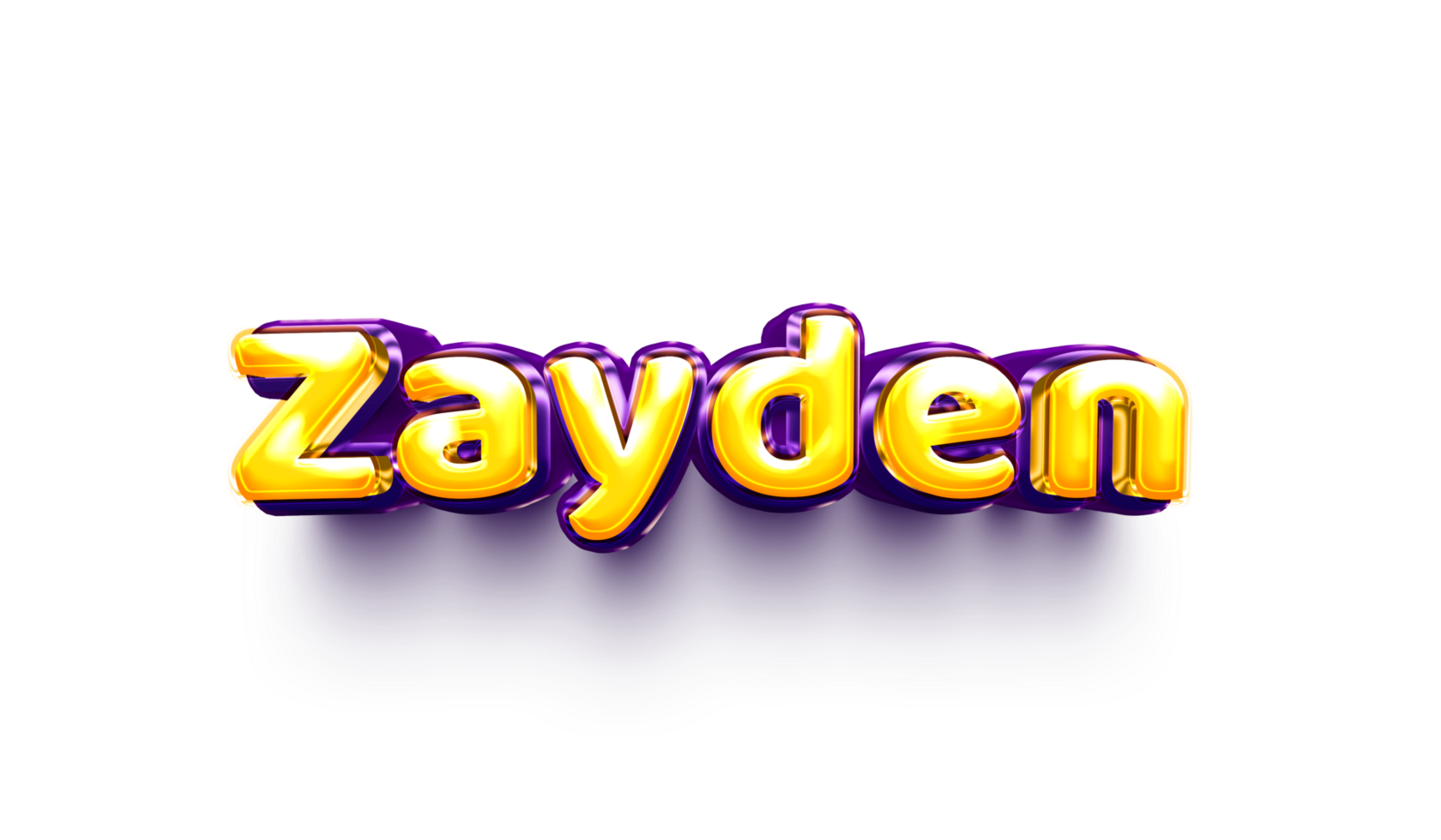 names helium balloon air shiny yellow baby new born font style 3d  Zayden png