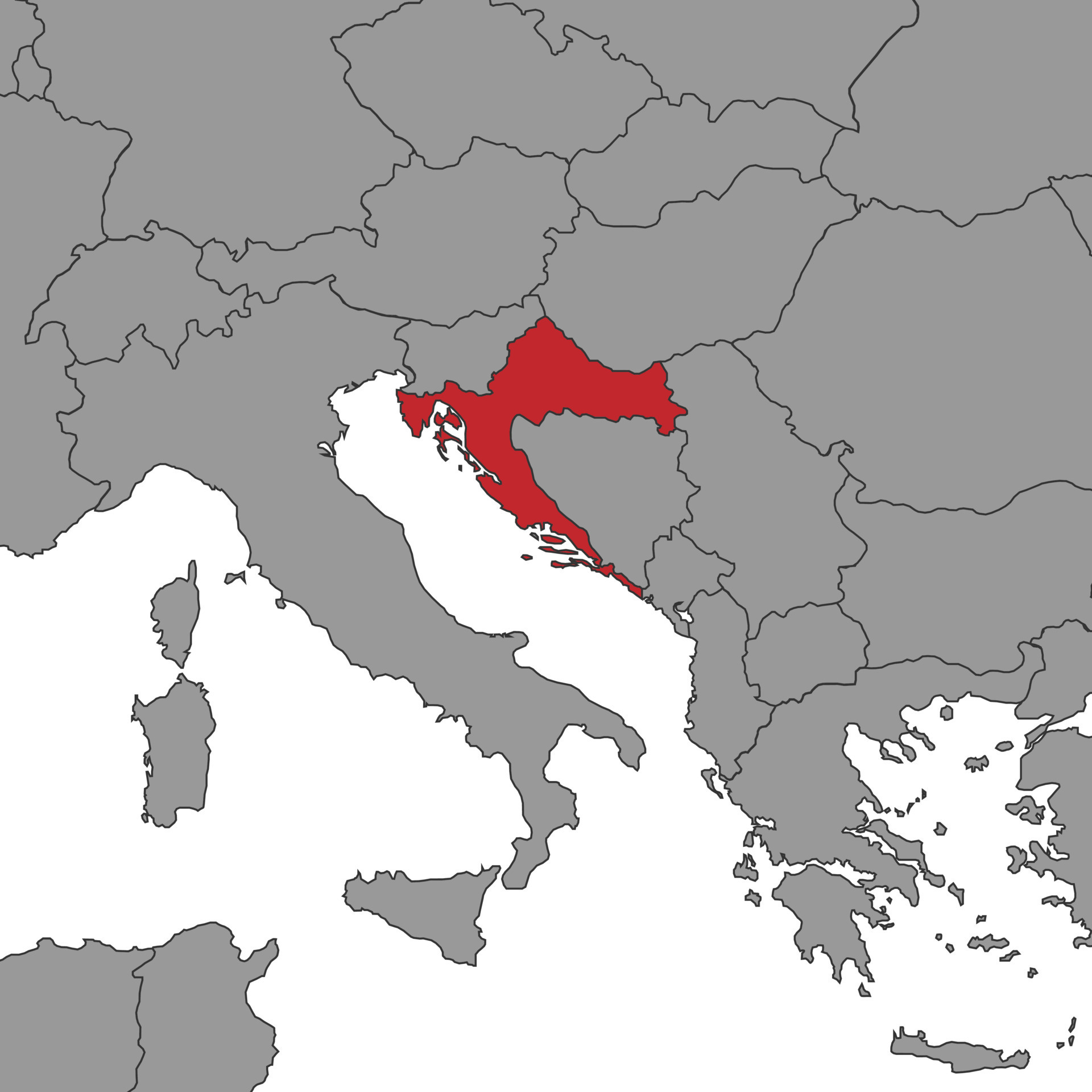 Croatia On World Map Vector Illustration 16466416 Vector Art At Vecteezy Croatia On World Map Illustration Vector