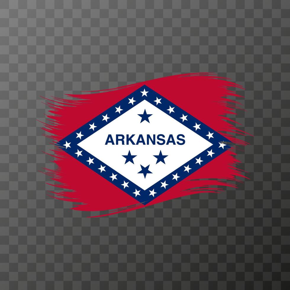 Arkansas state flag in brush style on transparent background. Vector illustration.