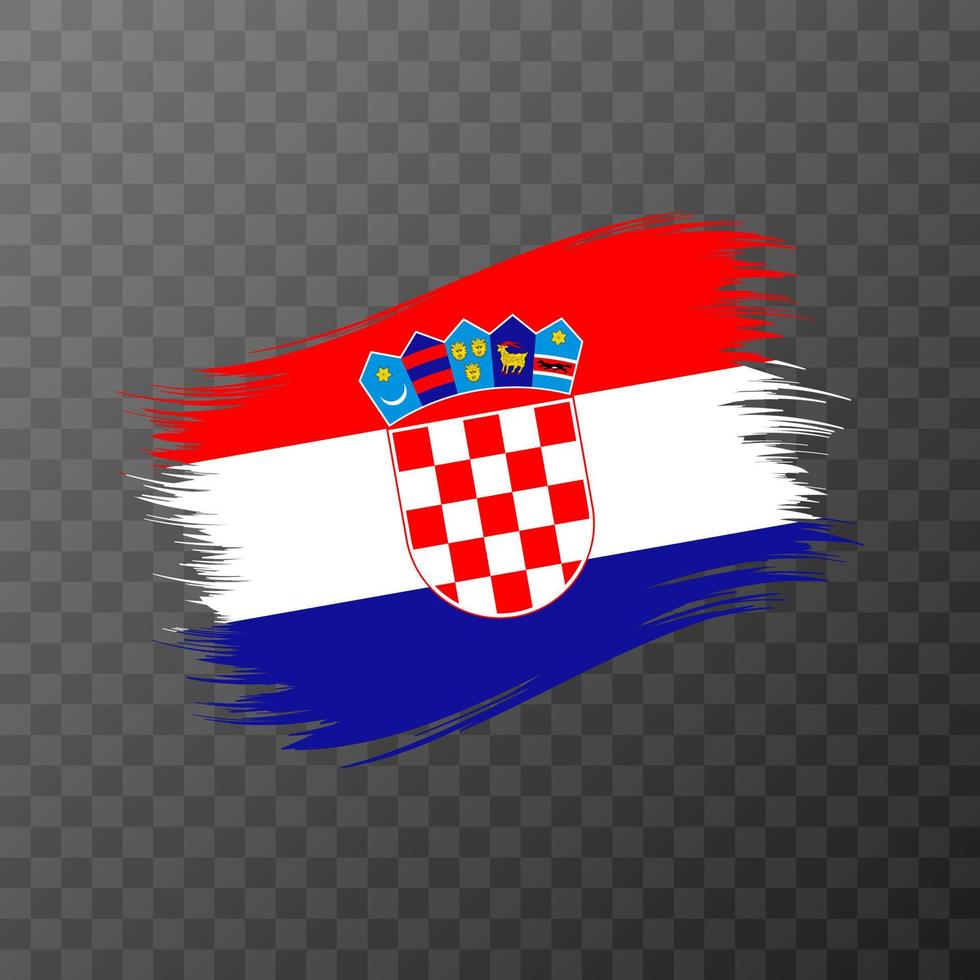 bandera nacional de croacia. trazo de pincel grunge. ilustración vectorial sobre fondo transparente. vector