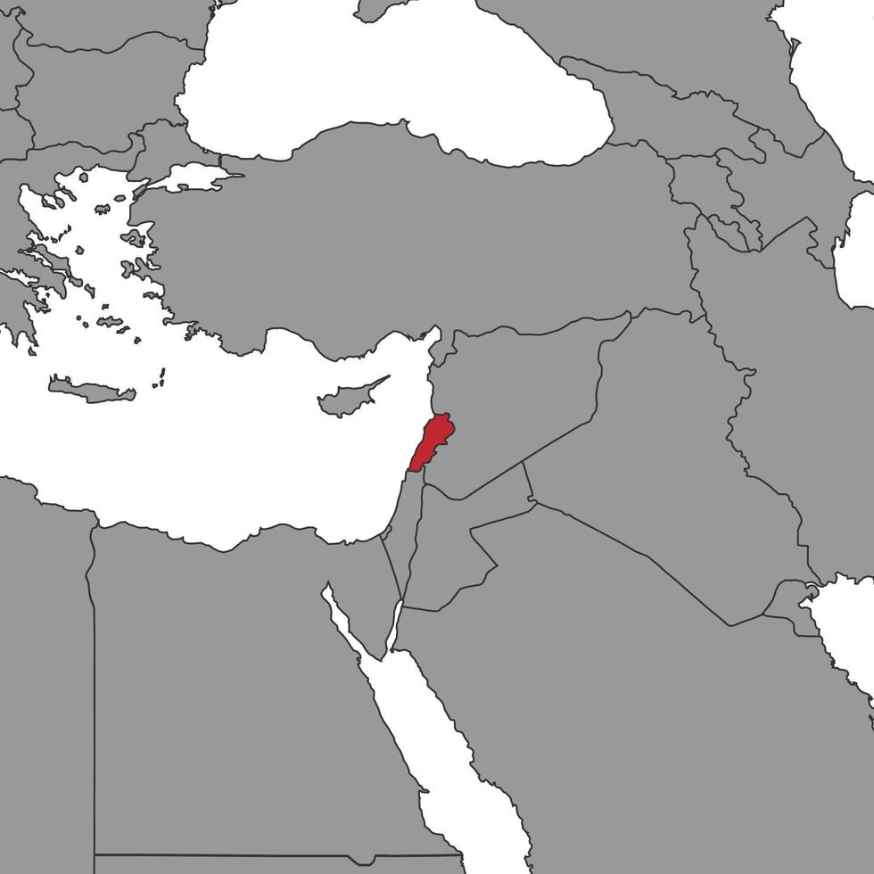 Lebanon on world map. Vector illustration.