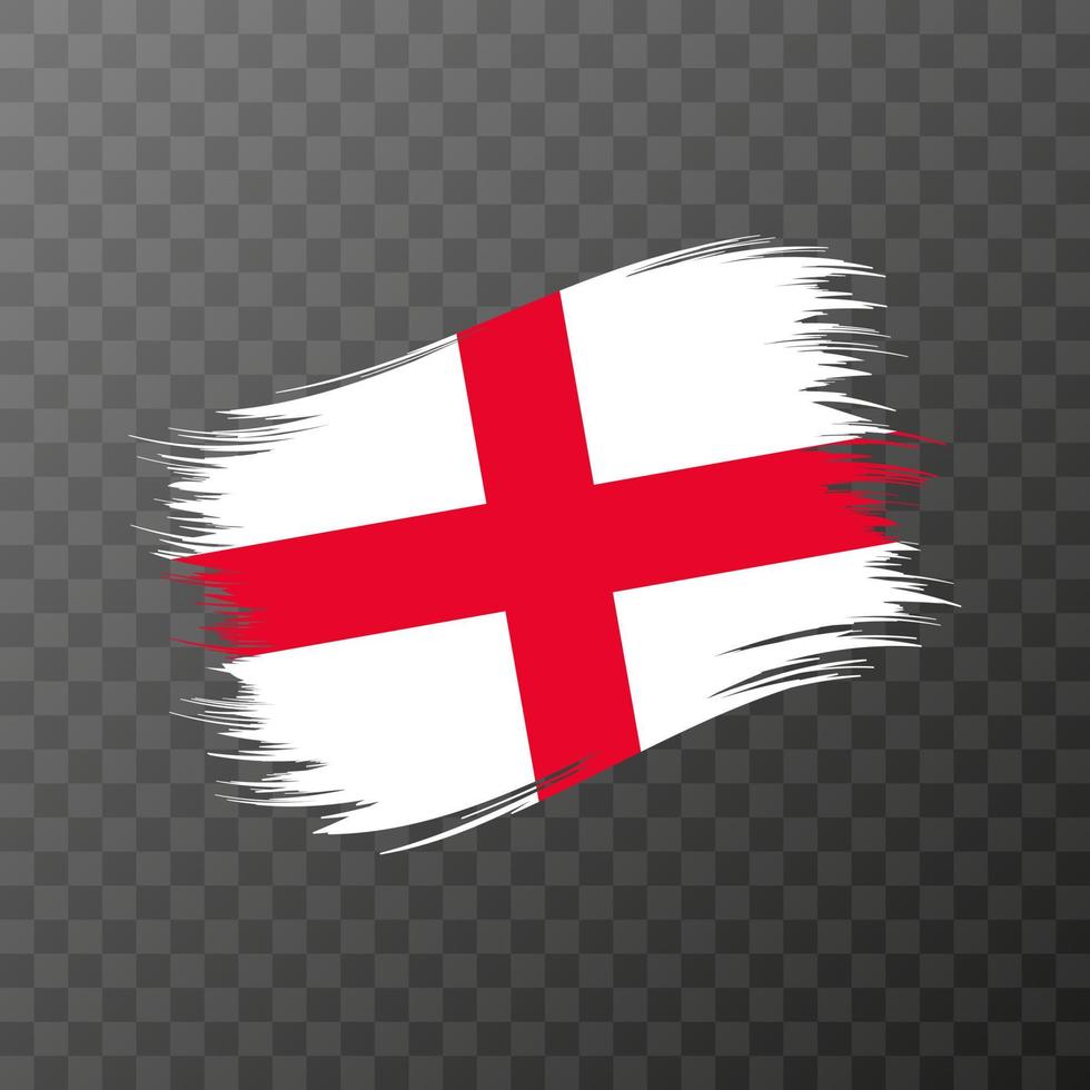England national flag. Grunge brush stroke. Vector illustration on transparent background.