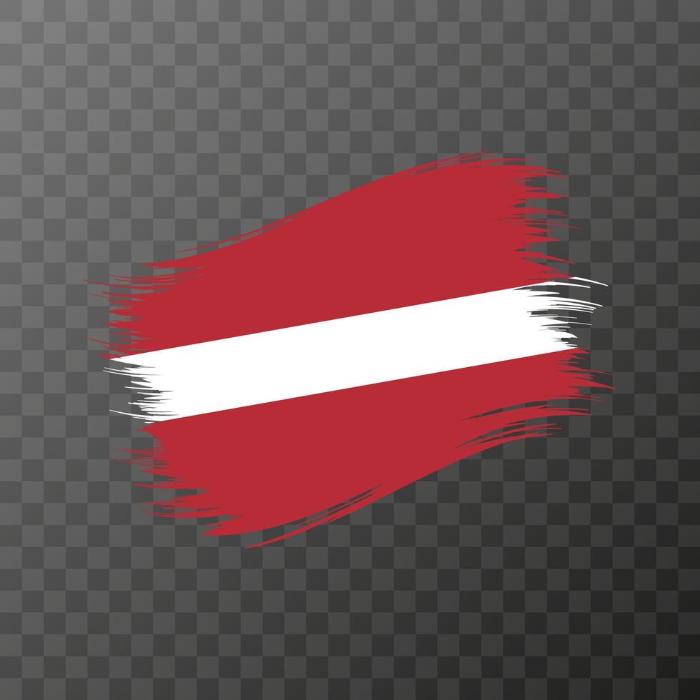 Latvia national flag. Grunge brush stroke. Vector illustration on transparent background.