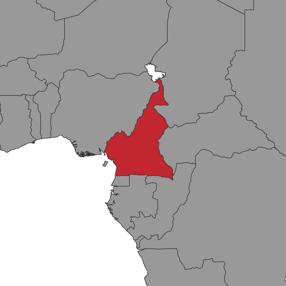 Cameroon on world map. Vector illustration.