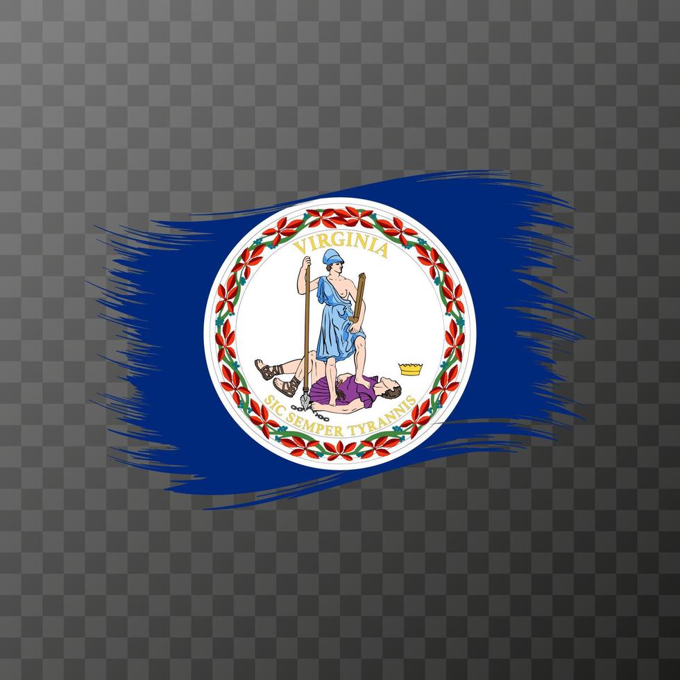 Virginia state flag in brush style on transparent background. Vector illustration.