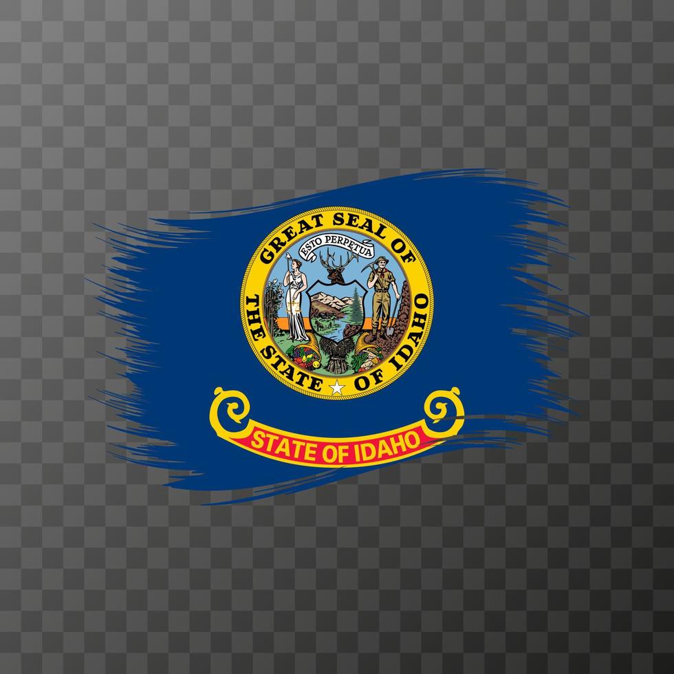 Idaho state flag in brush style on transparent background. Vector illustration.