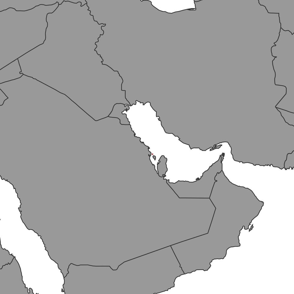 Bahrain on world map. Vector illustration.