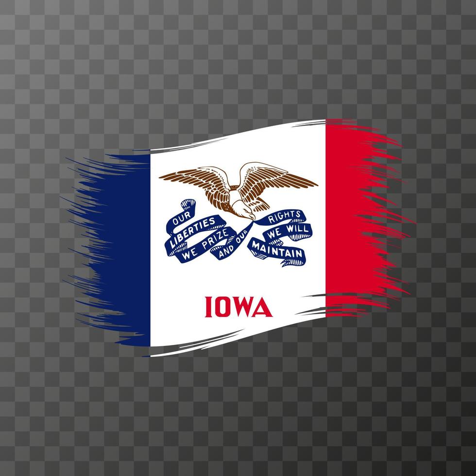 bandera del estado de iowa en estilo de pincel sobre fondo transparente. ilustración vectorial vector