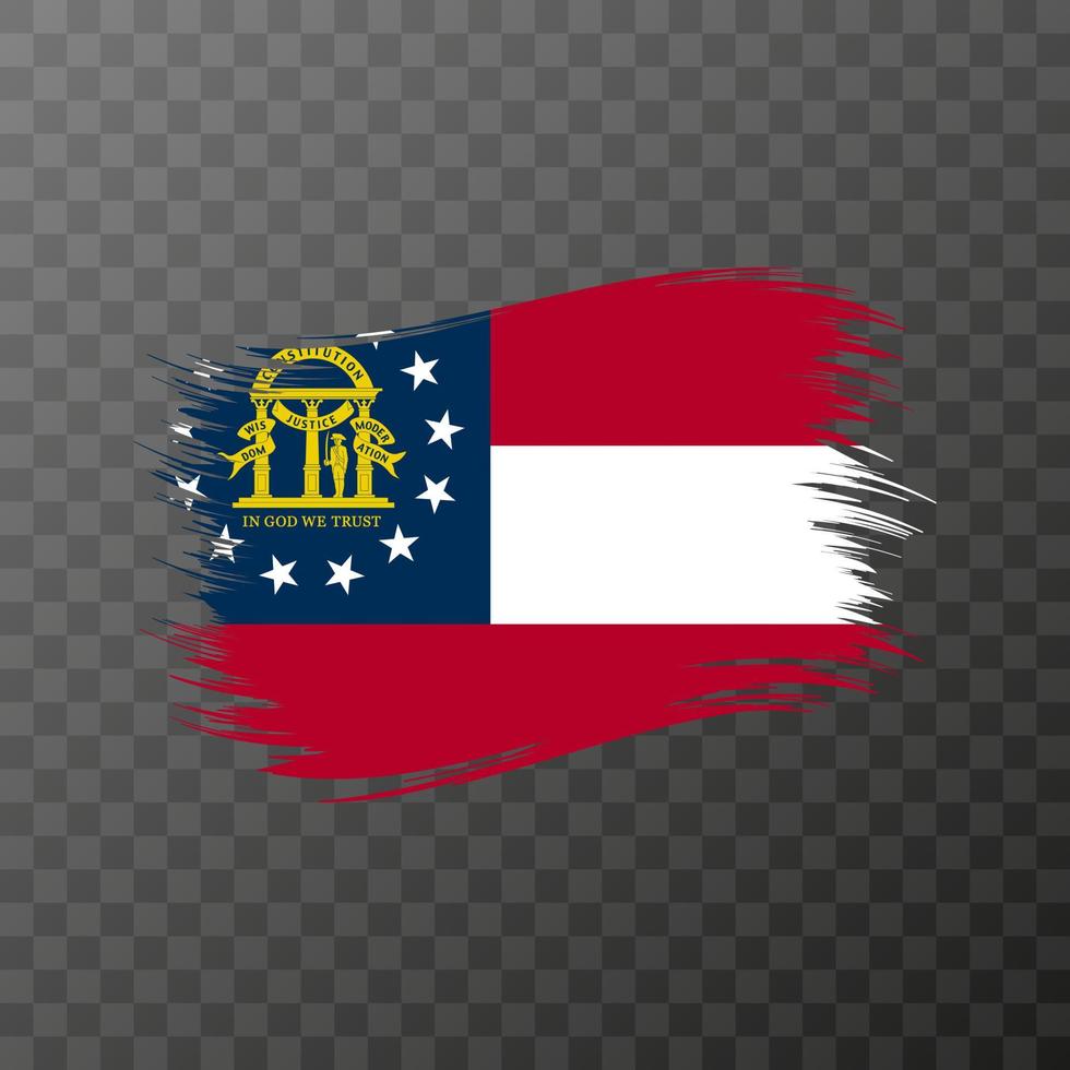 Georgia state flag in brush style on transparent background. Vector illustration.