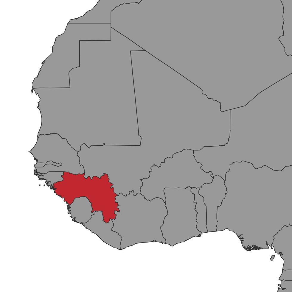 Guinea on world map. Vector illustration.