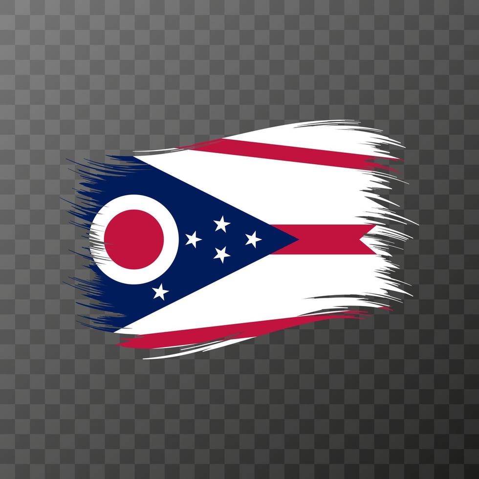 Ohio state flag in brush style on transparent background. Vector illustration.