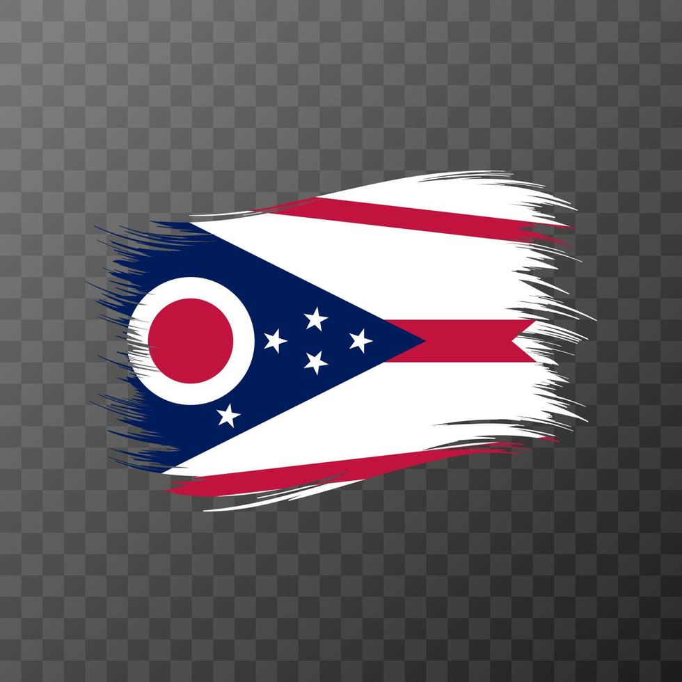 bandera del estado de ohio en estilo de pincel sobre fondo transparente. ilustración vectorial vector