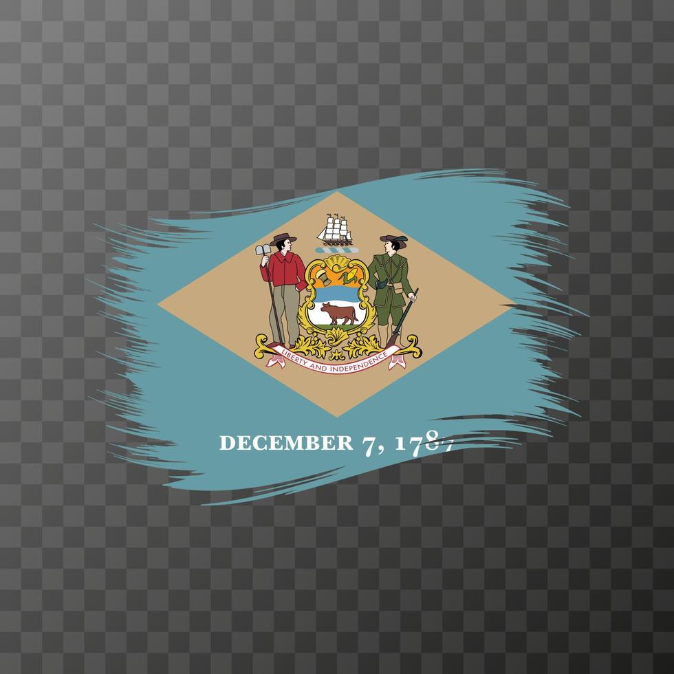 bandera del estado de delaware en estilo pincel sobre fondo transparente. ilustración vectorial vector