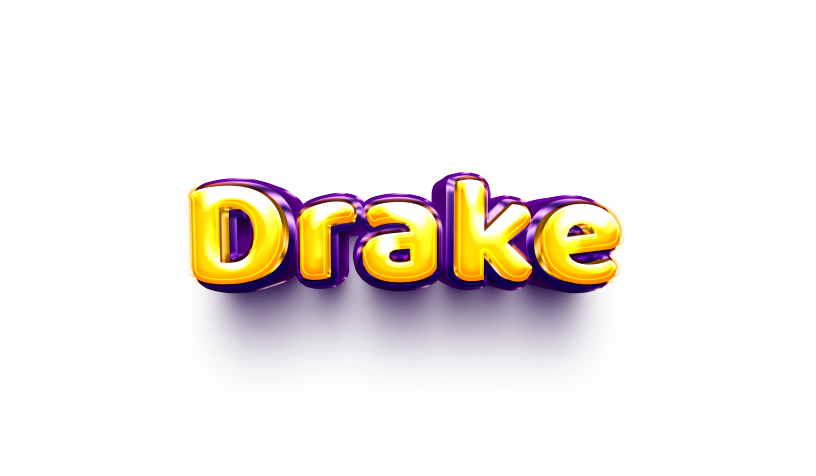 names of boy English helium balloon shiny celebration sticker 3d inflated Drake png