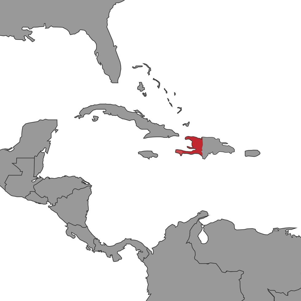 Haiti on world map. Vector illustration.