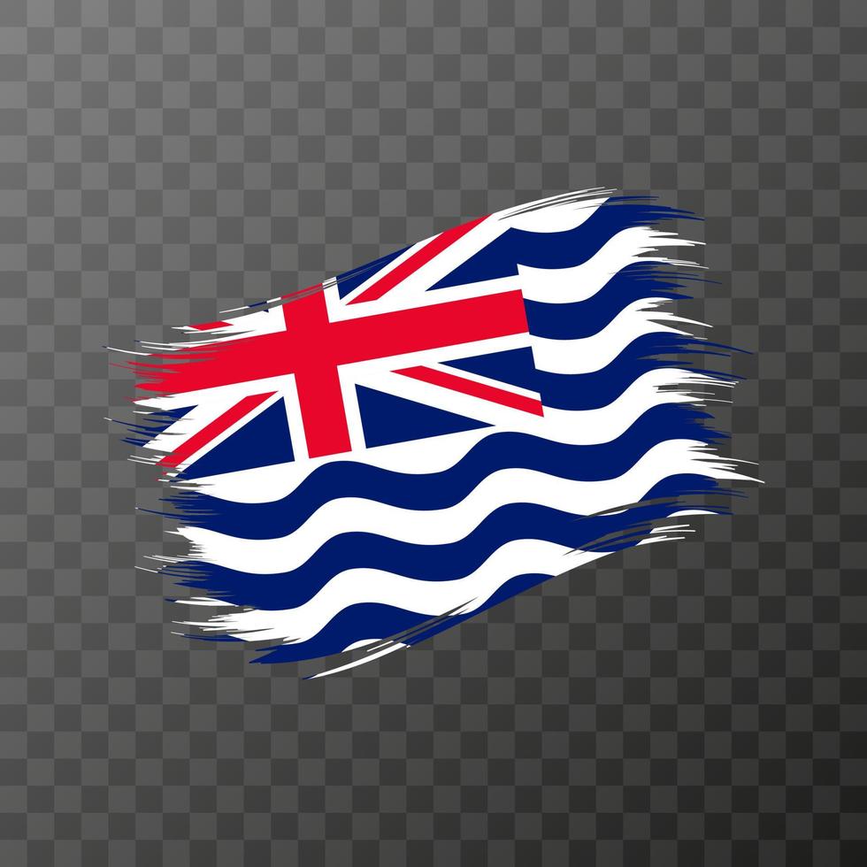 British Indian national flag. Grunge brush stroke. Vector illustration on transparent background.