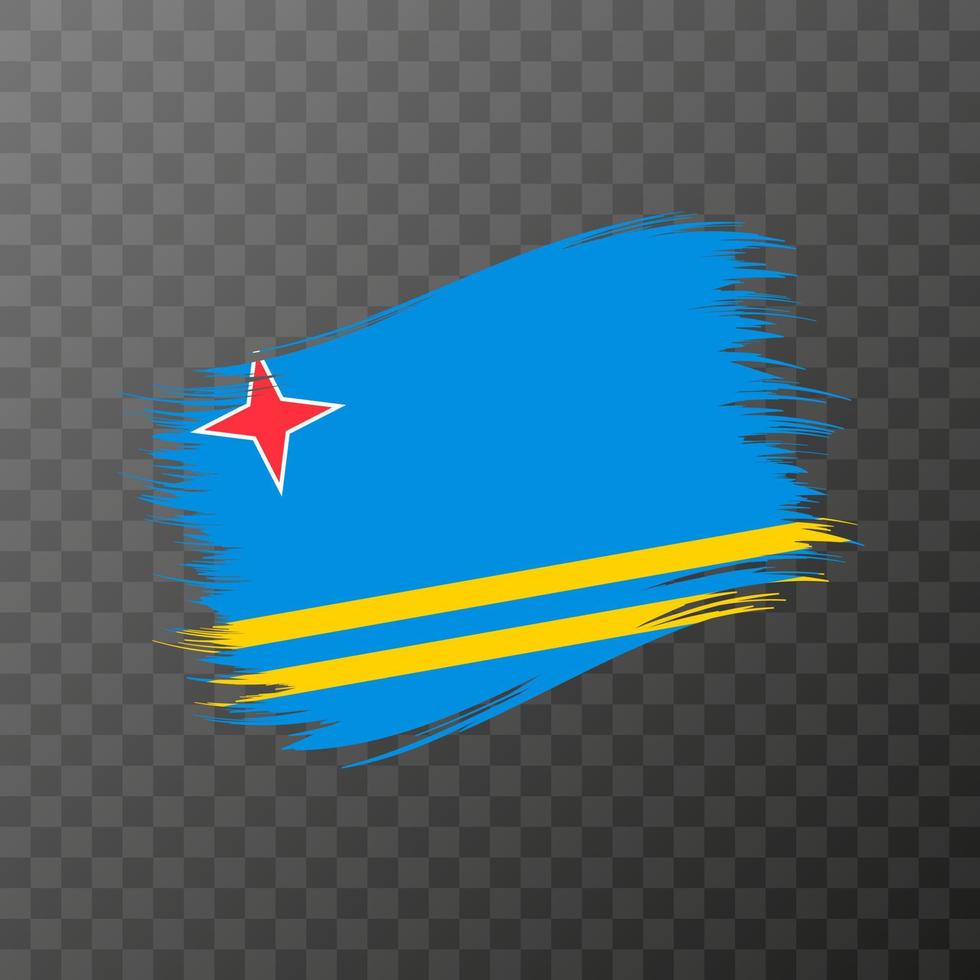bandera nacional de aruba. trazo de pincel grunge. ilustración vectorial sobre fondo transparente. vector