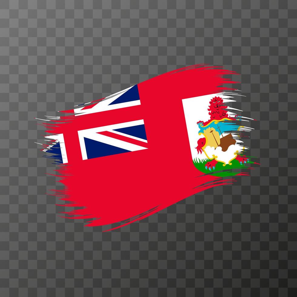 bandera nacional de las bermudas. trazo de pincel grunge. ilustración vectorial sobre fondo transparente. vector