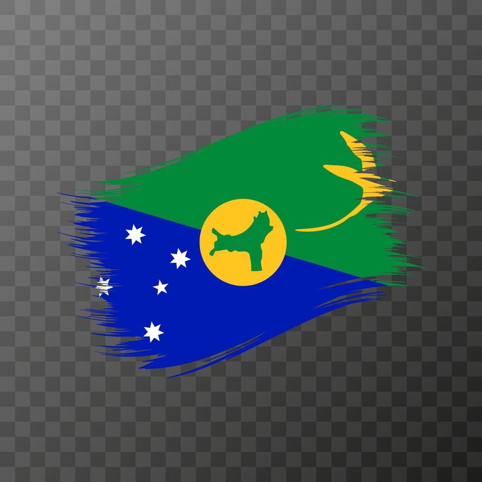 Christmas Island national flag. Grunge brush stroke. Vector illustration on transparent background.