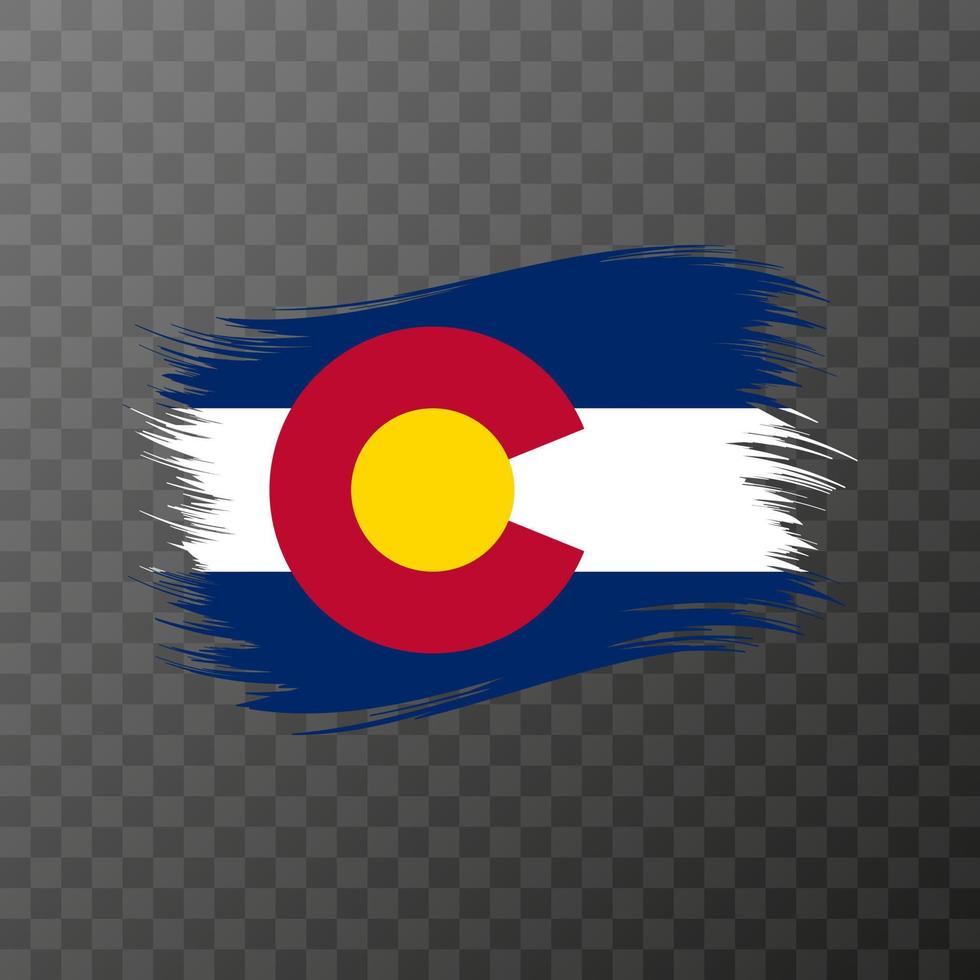 Colorado state flag in brush style on transparent background. Vector illustration.