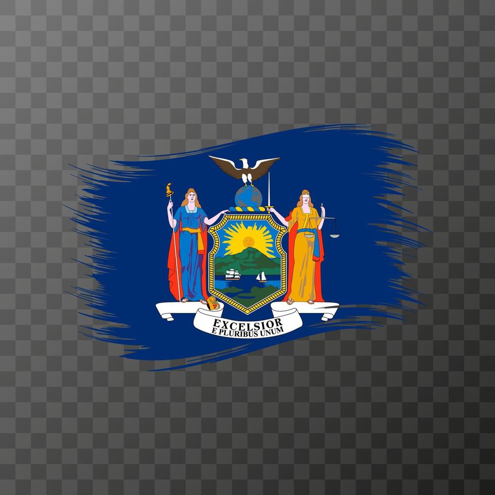 bandera del estado de nueva york en estilo pincel sobre fondo transparente. ilustración vectorial vector