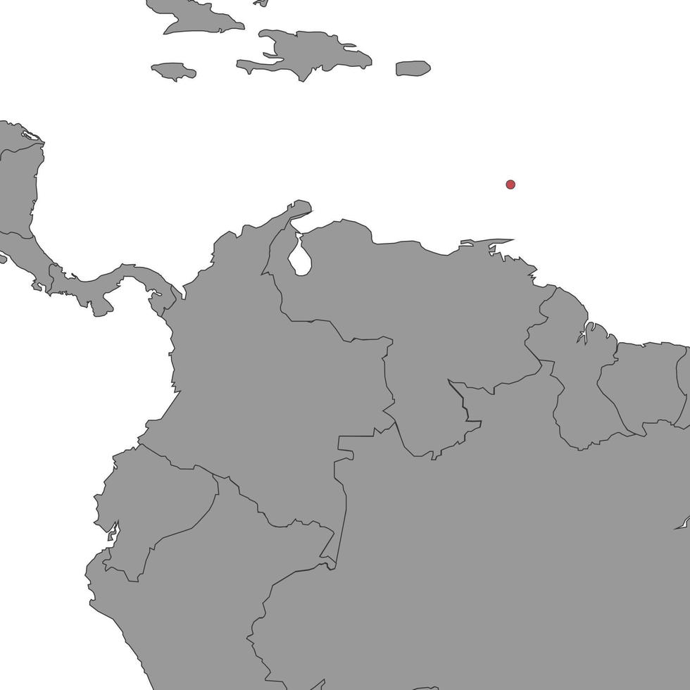 Martinique on world map. Vector illustration.