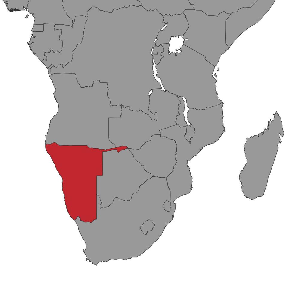 namibia en el mapa mundial. ilustración vectorial vector