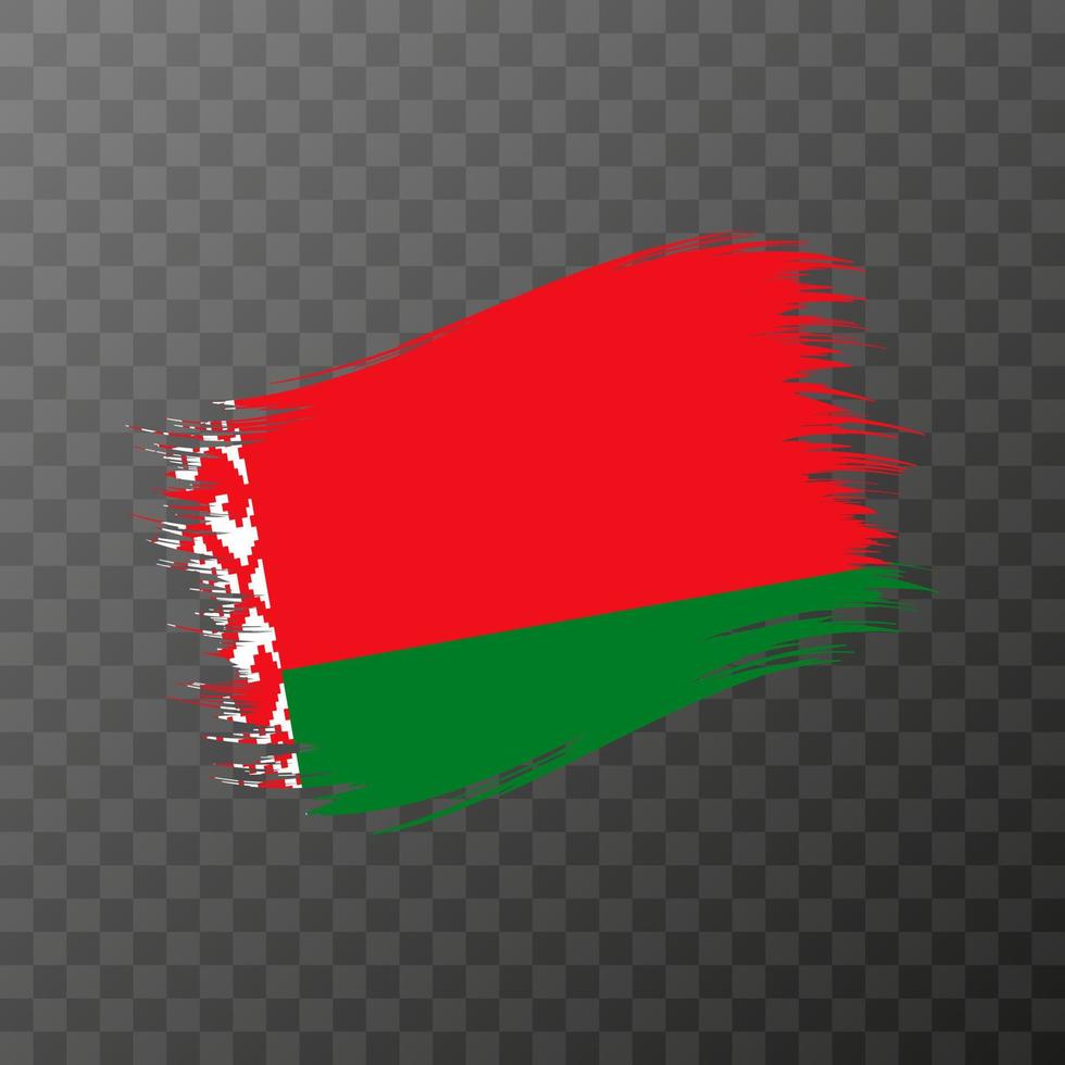 Belarus national flag. Grunge brush stroke. Vector illustration on transparent background.