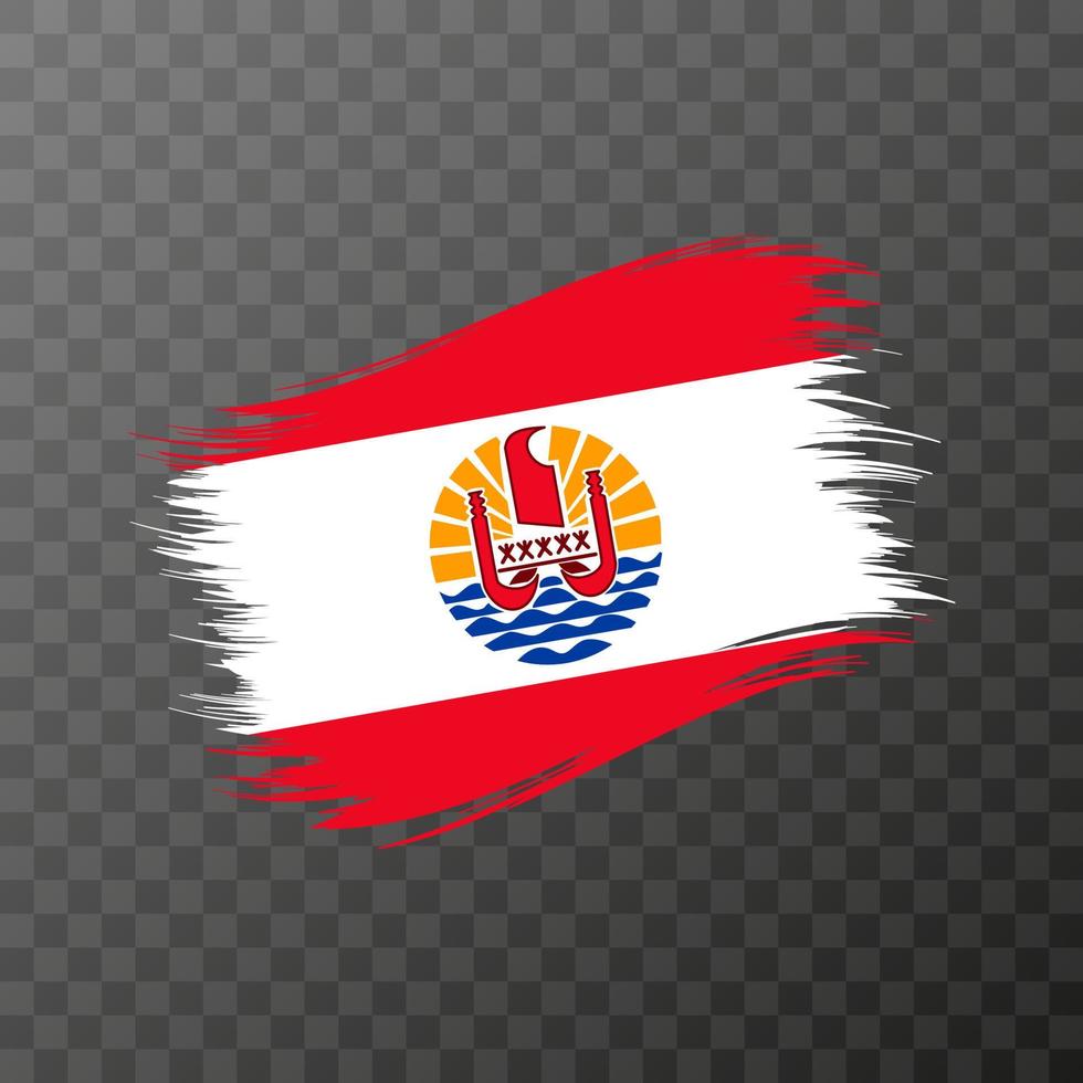 French Polynesia national flag. Grunge brush stroke. Vector illustration on transparent background.