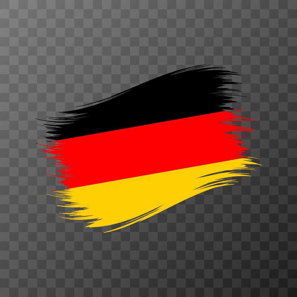 Germany national flag. Grunge brush stroke. Vector illustration on transparent background.
